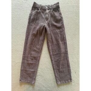 BDG Urban Outfitters High Rise Baggy Popcorn Corduroy Pants Mauve Brown Size 28